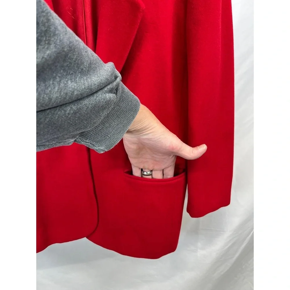 Vintage Fundamental‎ Things Petite Women's Red 80s Wool 1 Button Blazer Size 4 - Picture 6 of 10